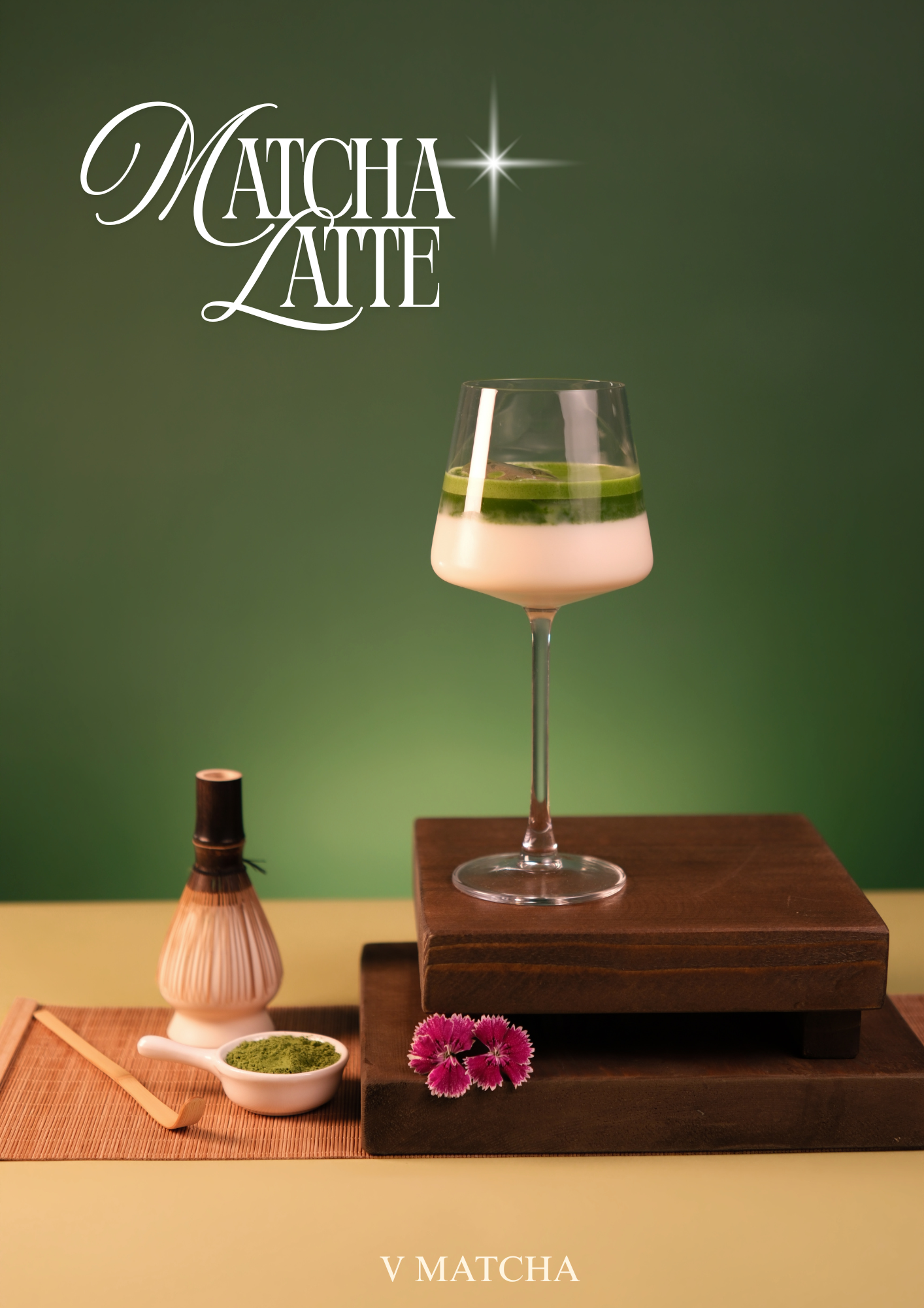 Matcha Latte - matcha nghi lễ cùng sữa nóng đánh hơi