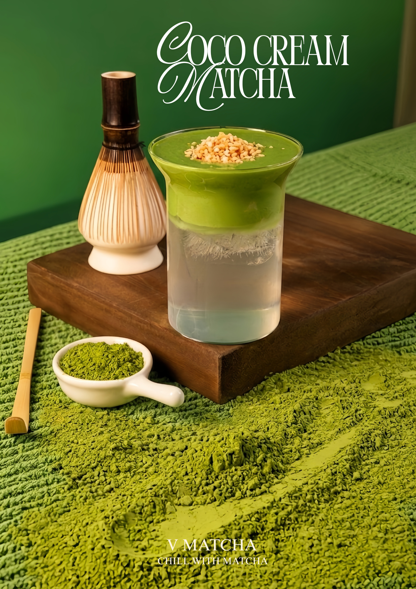 Coco Cream Matcha - kem dừa xếp lớp cùng matcha nghi lễ